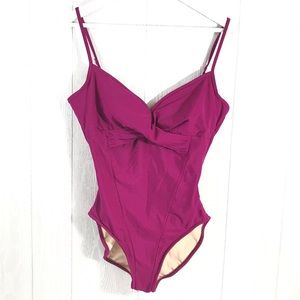 Vintage Burgundy Pink Slimsuit one piece swimsuit